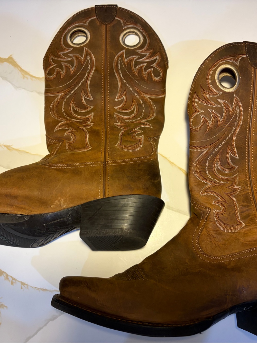 Ariat Tan Leather Western Boot Interior